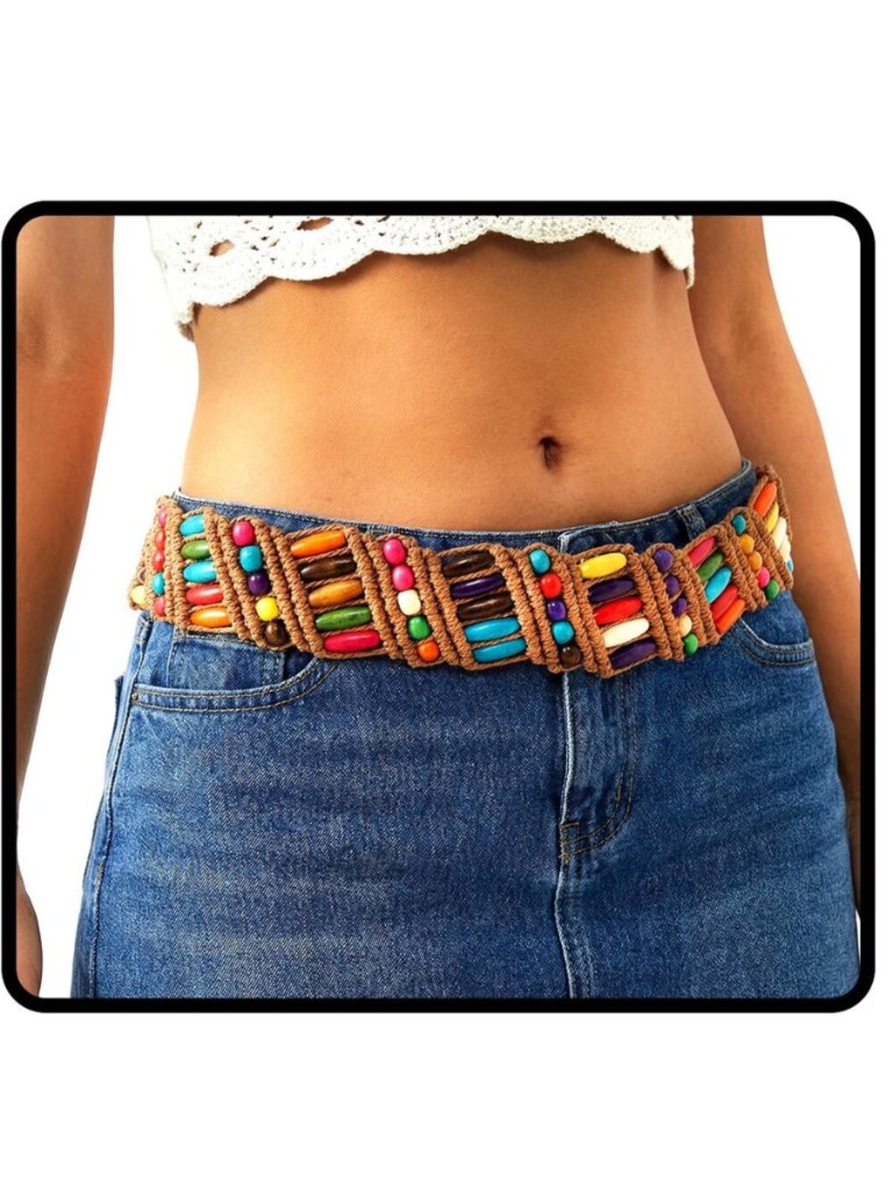 Boho Braided Belts Women Tie Colorful Western Woven Belt Wrap Rope Hippie Belts